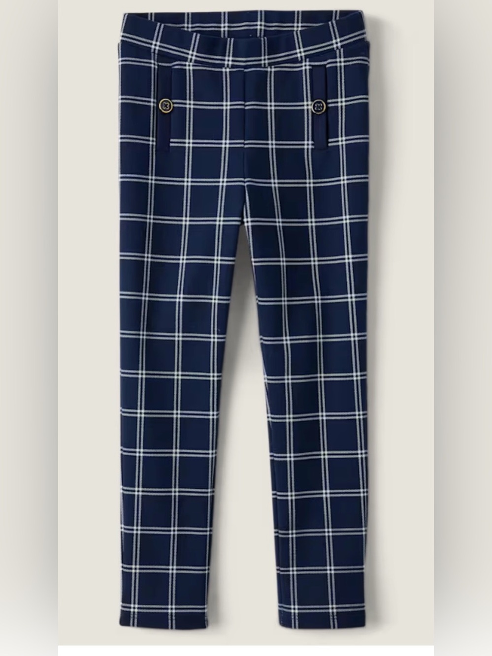 Gymboree Girls Plaid Ponte Jeggings - Coastal Cutie - Blue